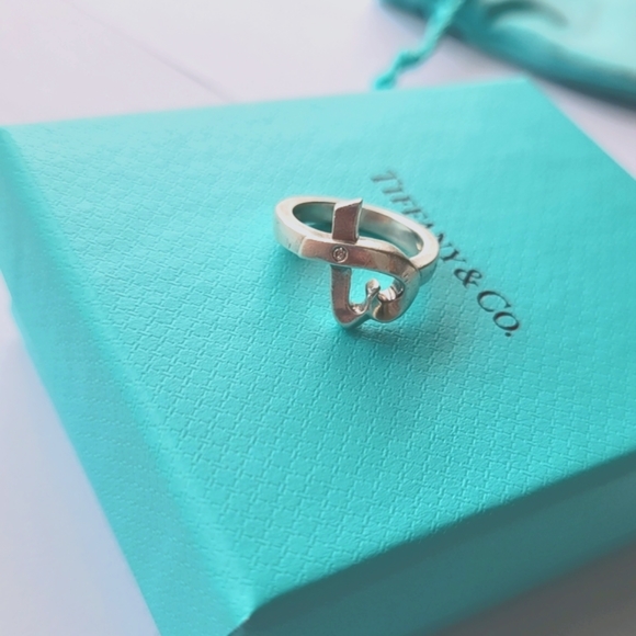 Tiffany & Co Sterling Silver Paloma Picasso Diamond Loving Heart Ring - Picture 5 of 9